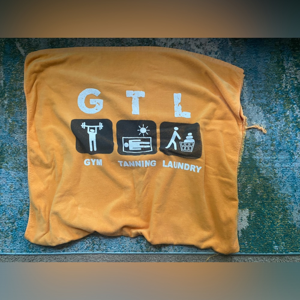 2010 Jersey Shore GTL Gym Tanning Laundry MTV orange logo beach towel